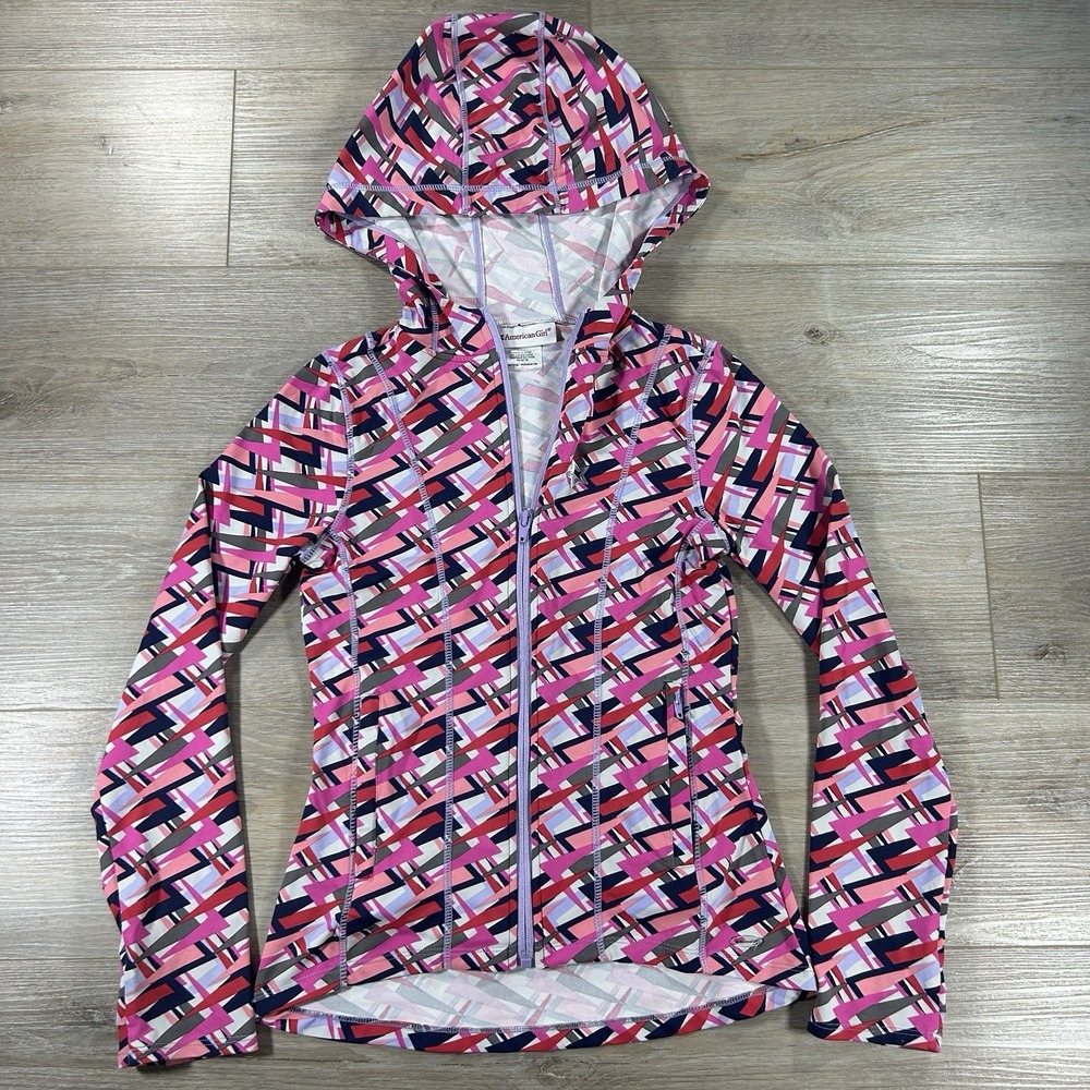 American Girl‎ Medium Pink Girls Feeling Fierce Hooded Full Zip Jacket Coat